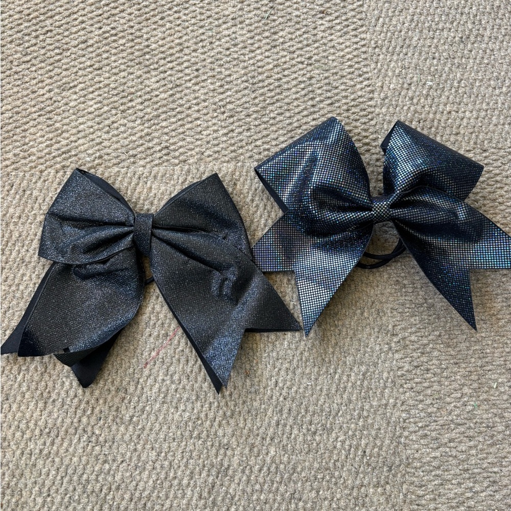 Black Glitter Hair Bows for Kids
